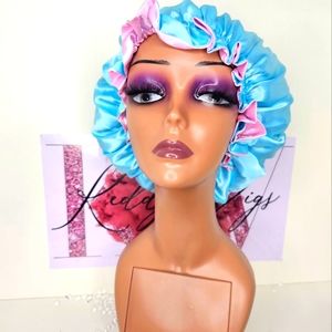 Baby blue Satin bonnet